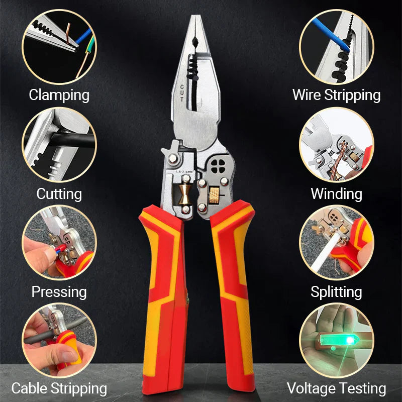 8-In-1 Wire Stripper With Voltage Tester