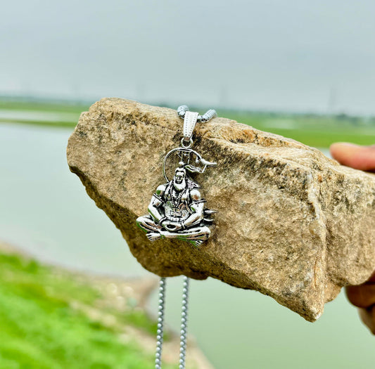 100% Silver Plated Hanuman Locket With Chain