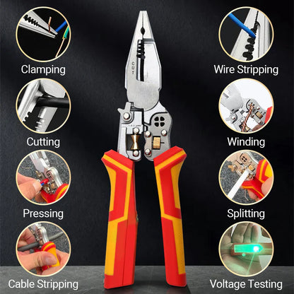 8-In-1 Wire Stripper With Voltage Tester